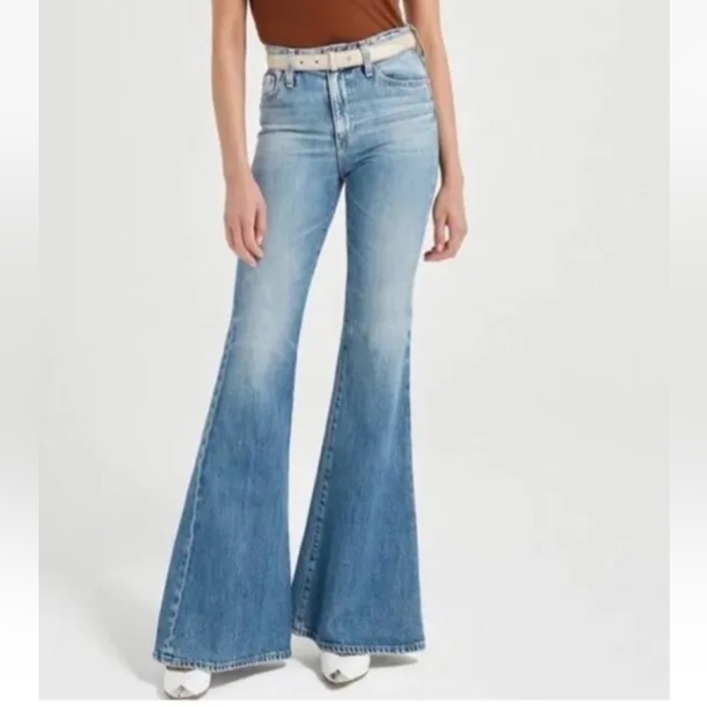 AG Adriano Goldschmied The Iva Bell Bottom Jean | Light Wash | Sz 24 | Supersoft